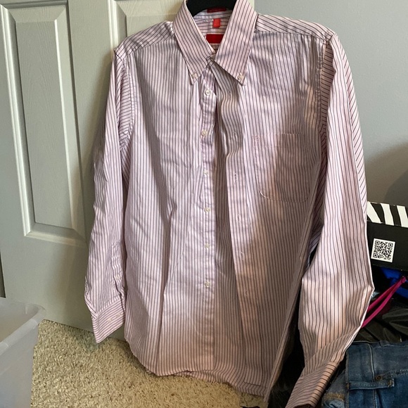 Light pink stripe button down long sleeve shirt - Picture 1 of 4